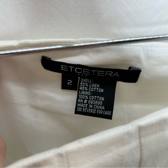 Etcetera cream and gold pleated skirt linen blend - Picture 4 of 5